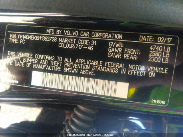 YV140MEK6H1363728 Volvo V60 Premier