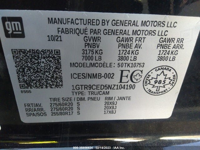 GMC Sierra 1500 Limited Elevation 2022 1GTR9CED5NZ104190 Image 9