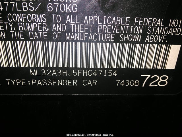 ML32A3HJ5FH047154 Mitsubishi Mirage De/rf