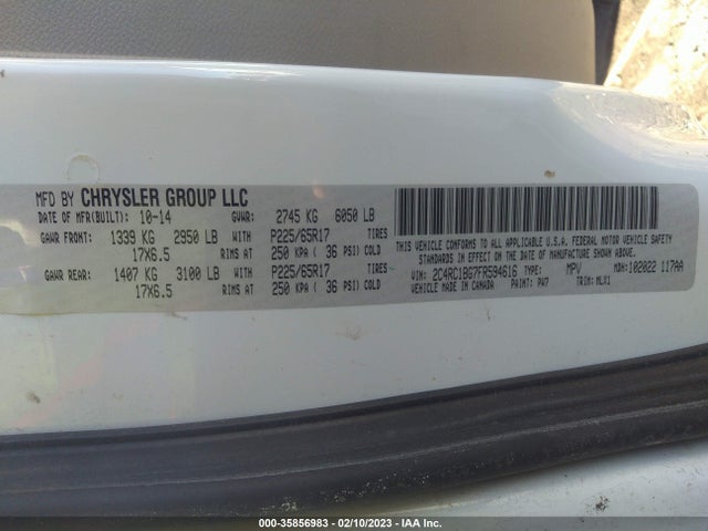 2C4RC1BG7FR594616 Chrysler Town & Country Touring
