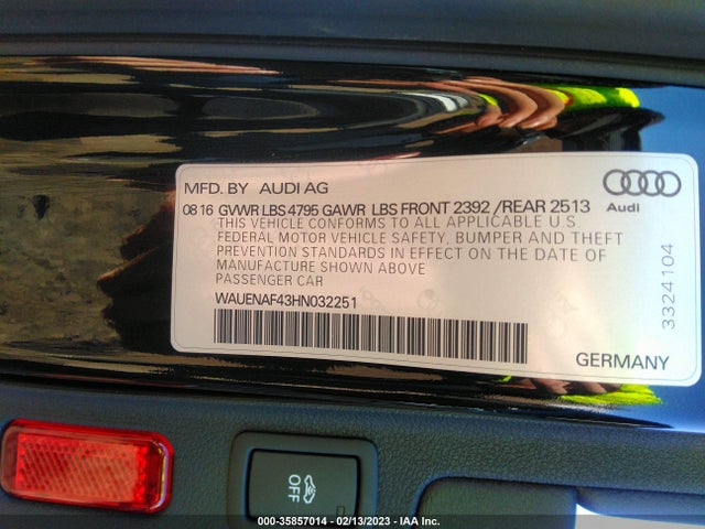 Audi A4 Premium Plus 2017 WAUENAF43HN032251 Image 9