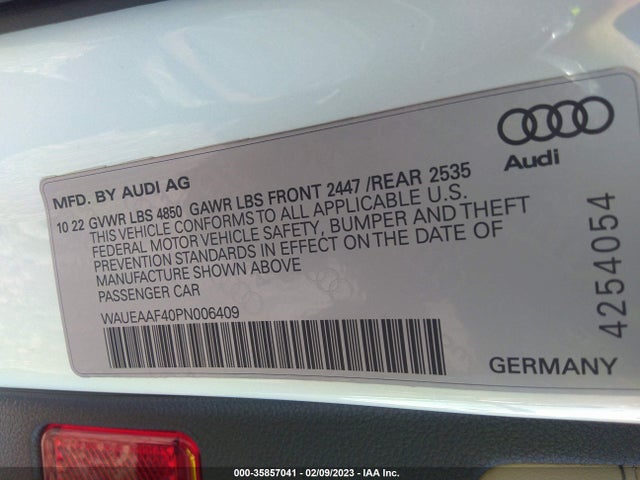 2023 Audi A4, VIN: WAUEAAF40PN006409