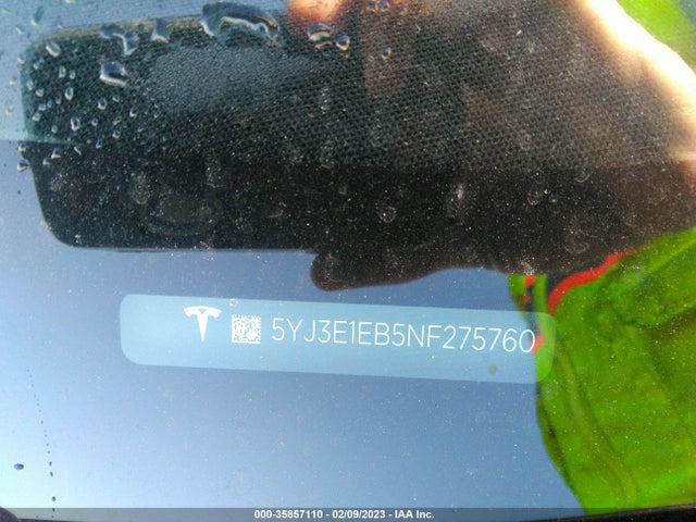 Tesla Model 3 Long Range 2022 5YJ3E1EB5NF275760 Image 9
