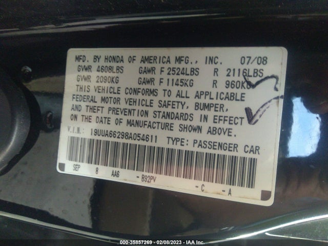 Acura Tl Nav 2008 19UUA66298A054611 Image 10