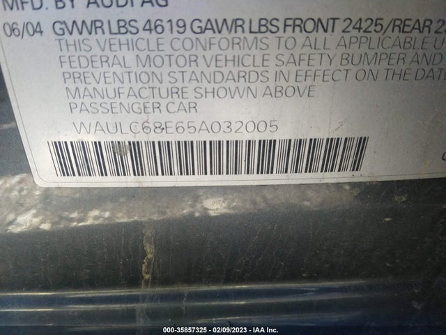WAULC68E65A032005 Audi A4 1.8T