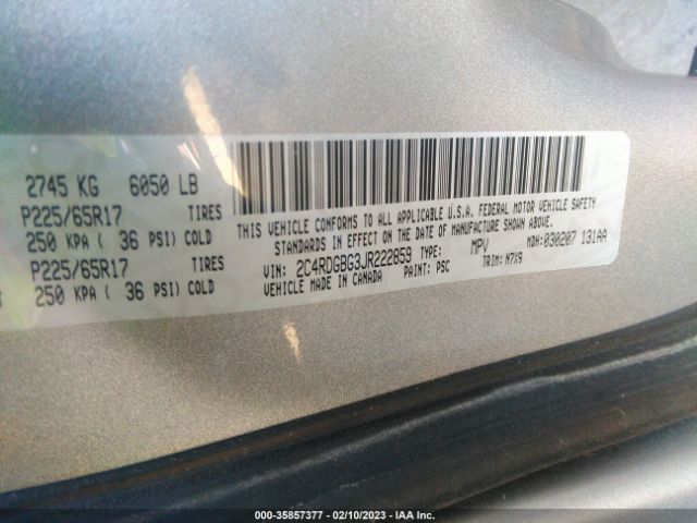 2C4RDGBG3JR222859 Dodge Grand Caravan Se Plus