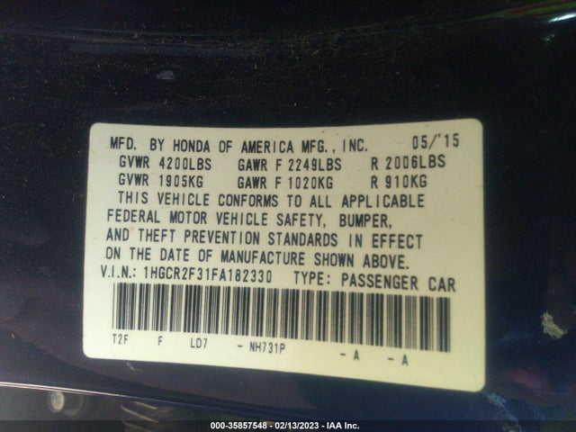Honda Accord Sedan Lx 2015 1HGCR2F31FA182330 Image 10