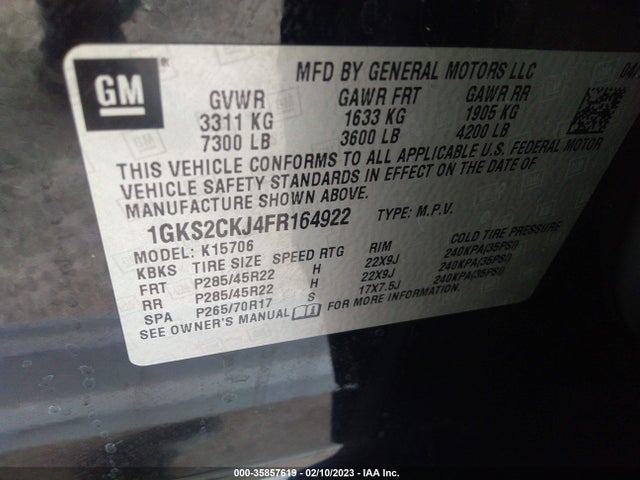 GMC l86 - vvt, afm, e85 max, aluminum 2015 1GKS2CKJ4FR164922 Image 38