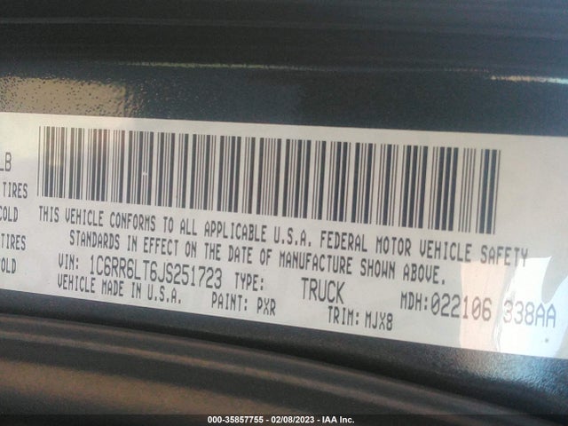 RAM 1500 Big Horn 2018 1C6RR6LT6JS251723 Image 11