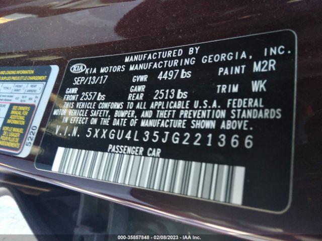 5XXGU4L35JG221366 KIA OPTIMA EX