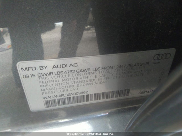 WAUAFAFL3GN009862 Audi A4 PREMIUM