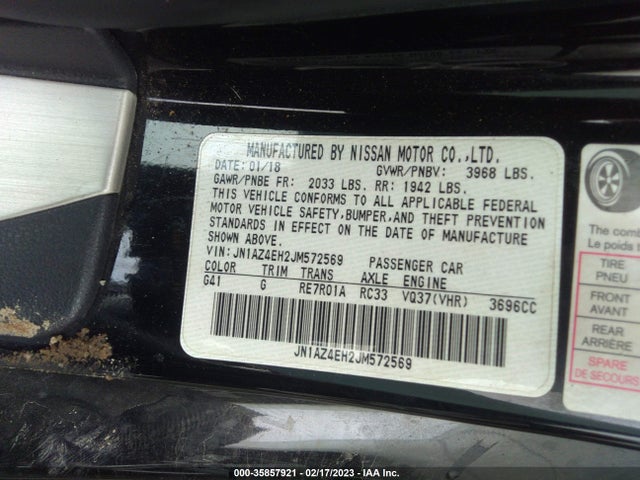 2018 Nissan Z, VIN: JN1AZ4EH2JM572569