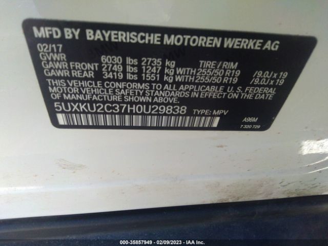 5UXKU2C37H0U29838 BMW X6 Xdrive35i
