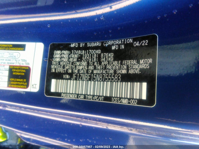Toyota Gr86 Premium 2022 JF1ZNBF15N8755583 Image 9