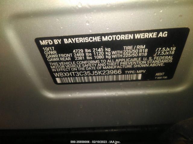 WBXHT3C35J5K23966 BMW X1 Xdrive28i