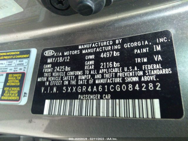 5XXGR4A61CG084282 KIA OPTIMA SX