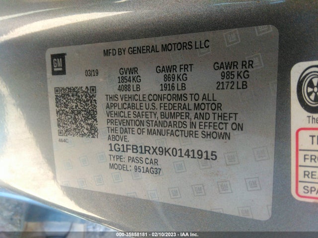 Chevrolet Camaro 1ls 2019 1G1FB1RX9K0141915 Image 11