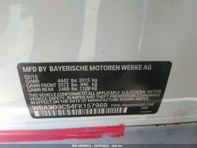WBA3D3C54FK157969 BMW 328D