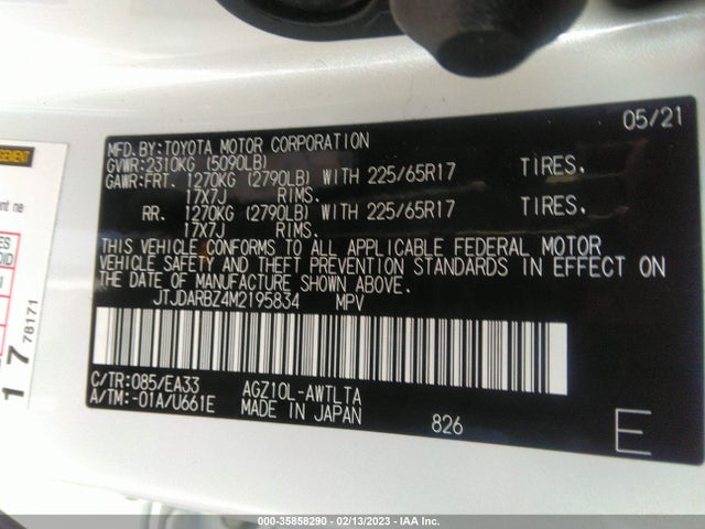 JTJDARBZ4M2195834 Lexus Nx Nx 300