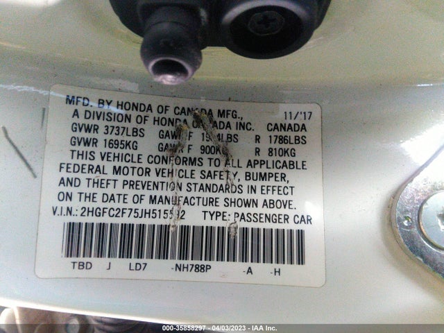 Honda Civic Sedan Ex 2018 2HGFC2F75JH515592 Image 9