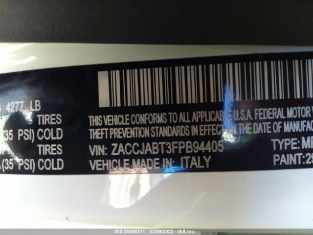 ZACCJABT3FPB94405 Jeep Renegade Latitude