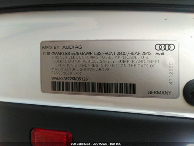 2019 Audi A7, VIN: WAUR2AF22KN051261