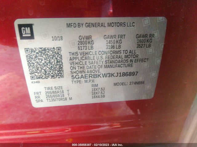 5GAERBKW3KJ186897 Buick Enclave Essence