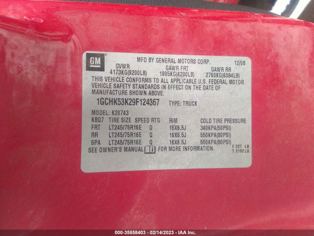 Chevrolet Silverado 2500hd Lt 2009 1GCHK53K29F124367 Image 10
