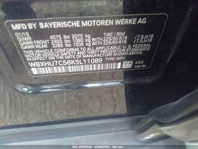 2019 BMW X1, VIN: WBXHU7C56K5L11089