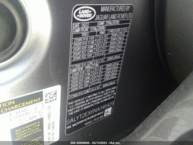 SALYT2EX6NA346429 Land Rover Range Rover Velar R-dynamic S