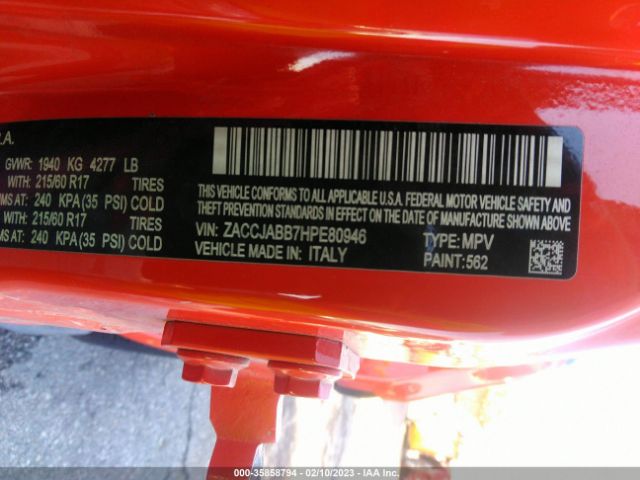ZACCJABB7HPE80946 Jeep Renegade Latitude