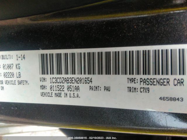 1C3CDZAB3EN201654 Dodge AVENGER SE