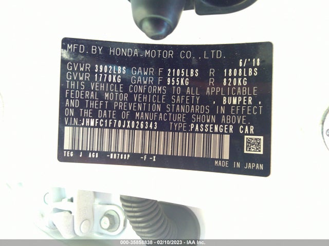 Honda Civic Sedan Ex-l 2018 JHMFC1F70JX026343 Image 9