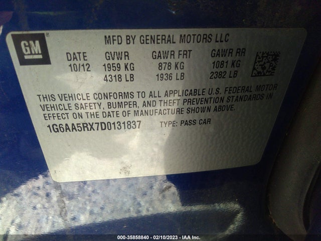 Продаж на аукціоні авто 2013 Cadillac Ats, vin: 1G6AA5RX7D0131837, номер лоту: 35858840