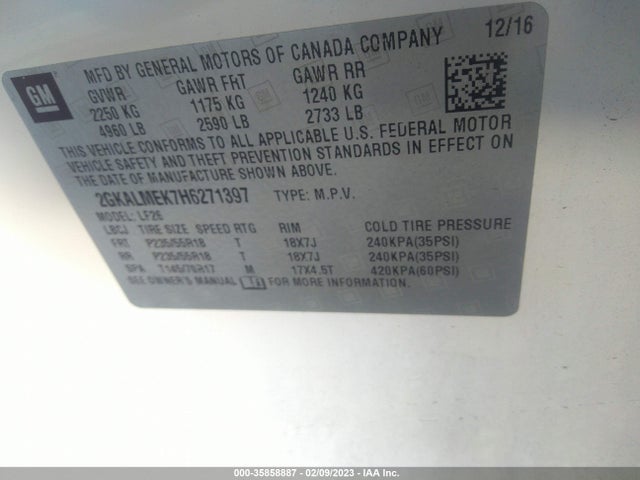 2017 GMC Terrain, VIN: 2GKALMEK7H6271397
