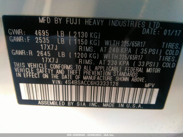 4S4BSACC6H3333128 Subaru Outback Premium