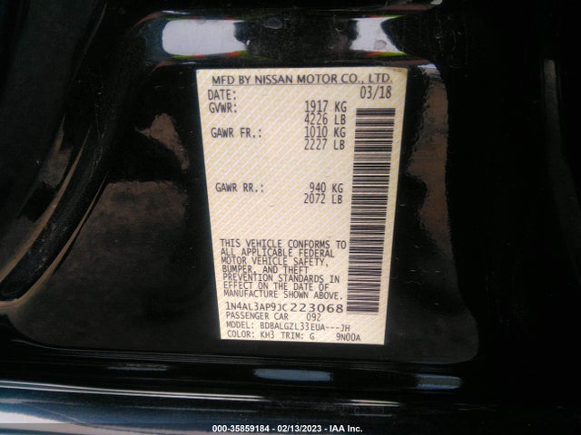 Nissan Altima 2.5 S 2018 1N4AL3AP9JC223068 Image 10