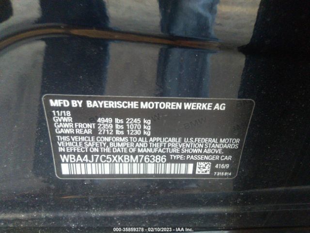 WBA4J7C5XKBM76386 BMW 4 Series 440i Xdrive