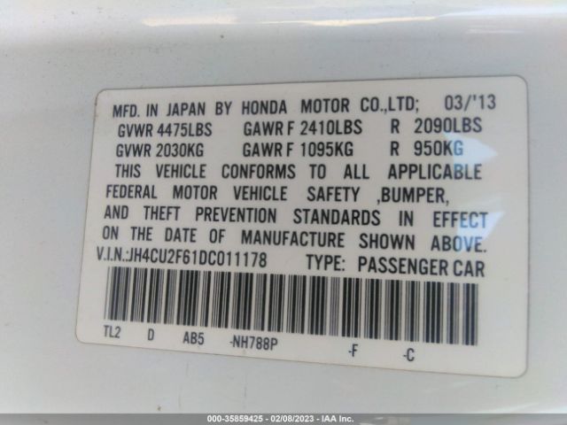 JH4CU2F61DC011178 Acura Tsx Tech Pkg