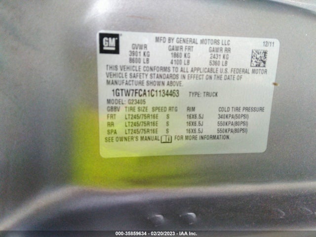 GMC SAVANA CARGO VAN 2012 1GTW7FCA1C1134463 Image 10