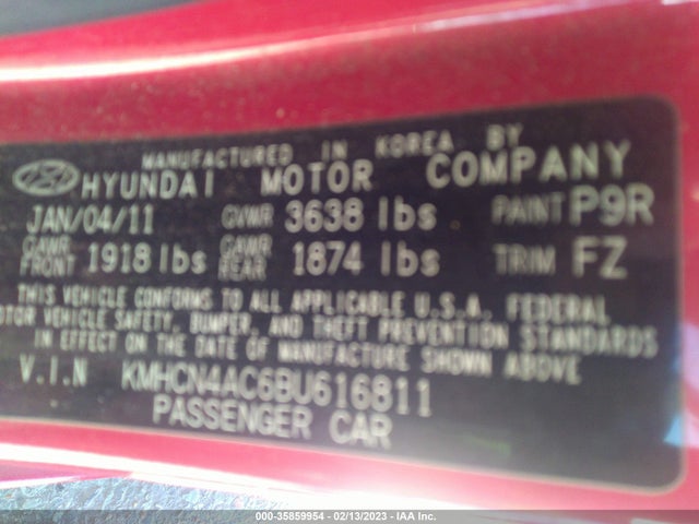 Hyundai ACCENT GLS 2011 KMHCN4AC6BU616811 Image 11