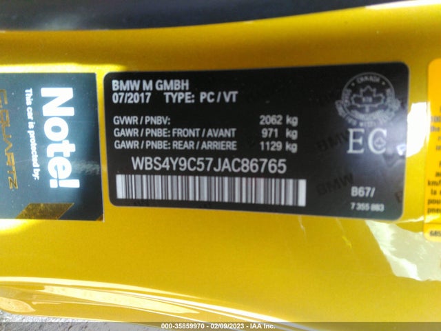 2018 BMW M4, VIN: WBS4Y9C57JAC86765