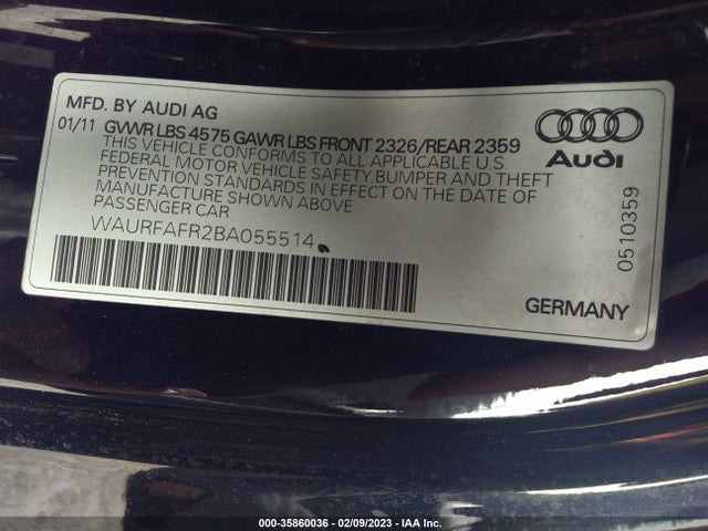 Audi A5 2.0t Premium Plus 2011 WAURFAFR2BA055514 Image 9