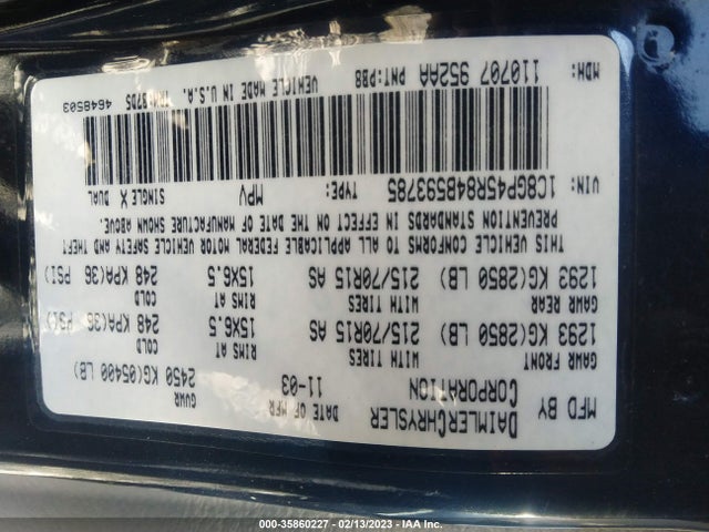 1C8GP45R84B593785 Chrysler Town & Country