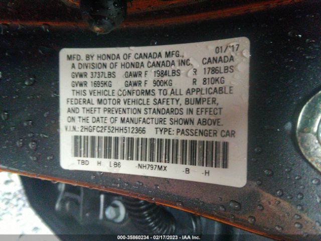 2HGFC2F52HH512366 Honda Civic Sedan Lx