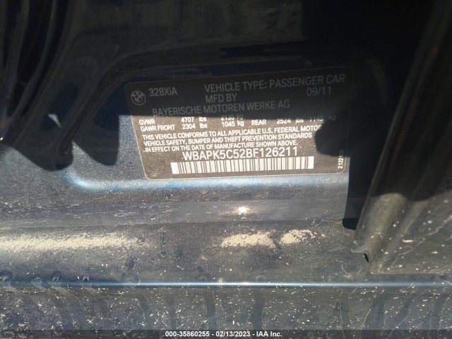 BMW 3 Series 328i Xdrive 2011 WBAPK5C52BF126211 Image 10