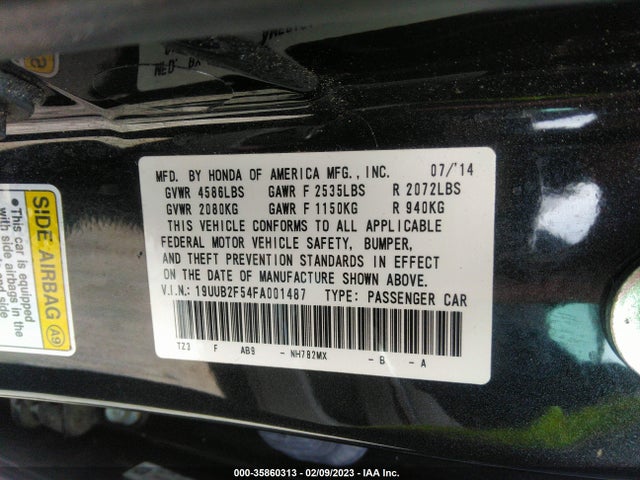 2015 Acura TLX, VIN: 19UUB2F54FA001487