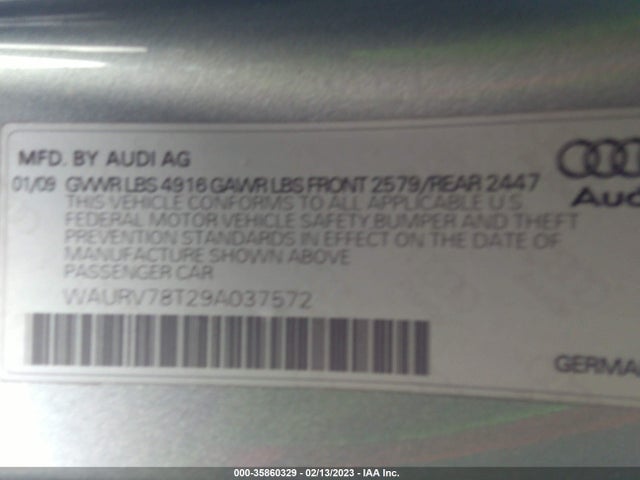 WAURV78T29A037572 Audi S5