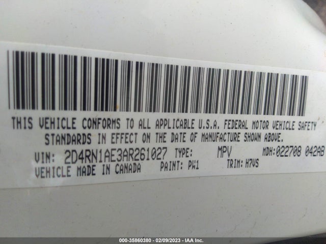 Dodge GRAND CARAVAN C/V 2010 2D4RN1AE3AR261027 Image 10