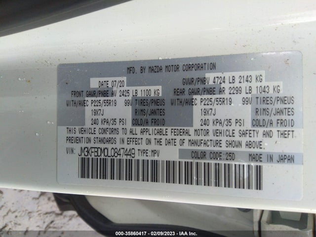 Mazda Cx-5 Grand Touring 2020 JM3KFBDM0L0847449 Image 10